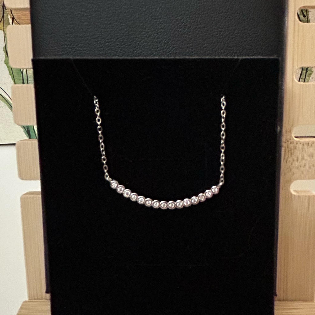 Sterling Silver & 15 Moissanite Necklace